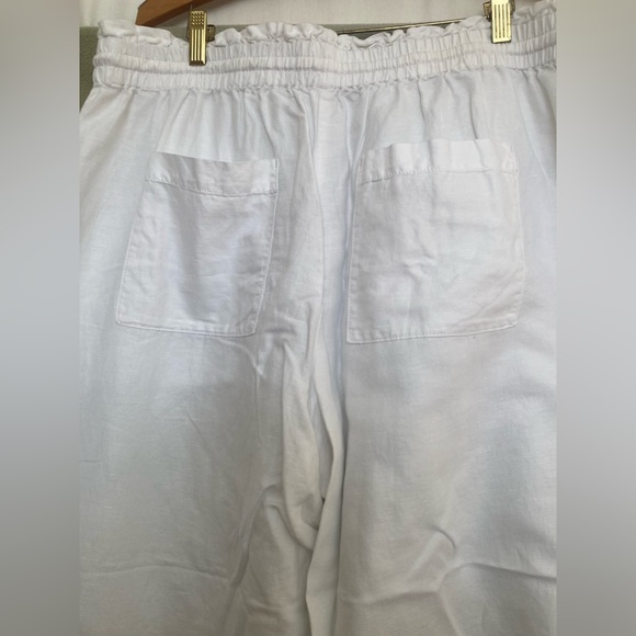 LOFT White Cotton/Linen Extra Wide Leg Pants Size XL - Picture 7 of 9